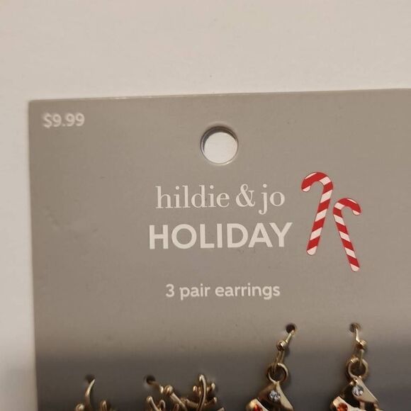 Hildie & jo Holiday Set of 3 Pairs of Earrings Goldstone NWT - Picture 2 of 7